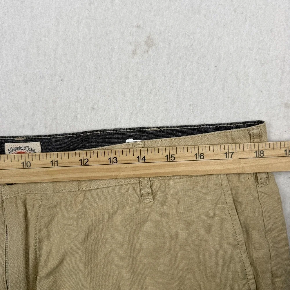 Faherty Shorts Mens 36 Beige Chino Lightweight Cotton Linen 9 Inseam Casual